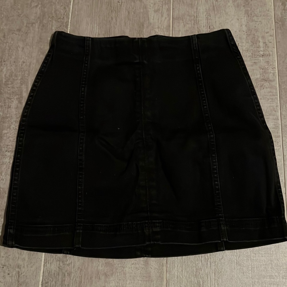 Black denim skirt